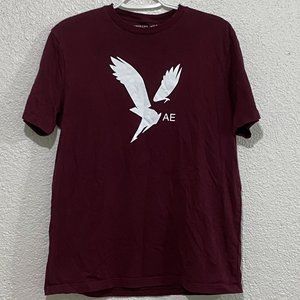 American Eagle Medium Maroon Super Soft Graphic T-Shirt